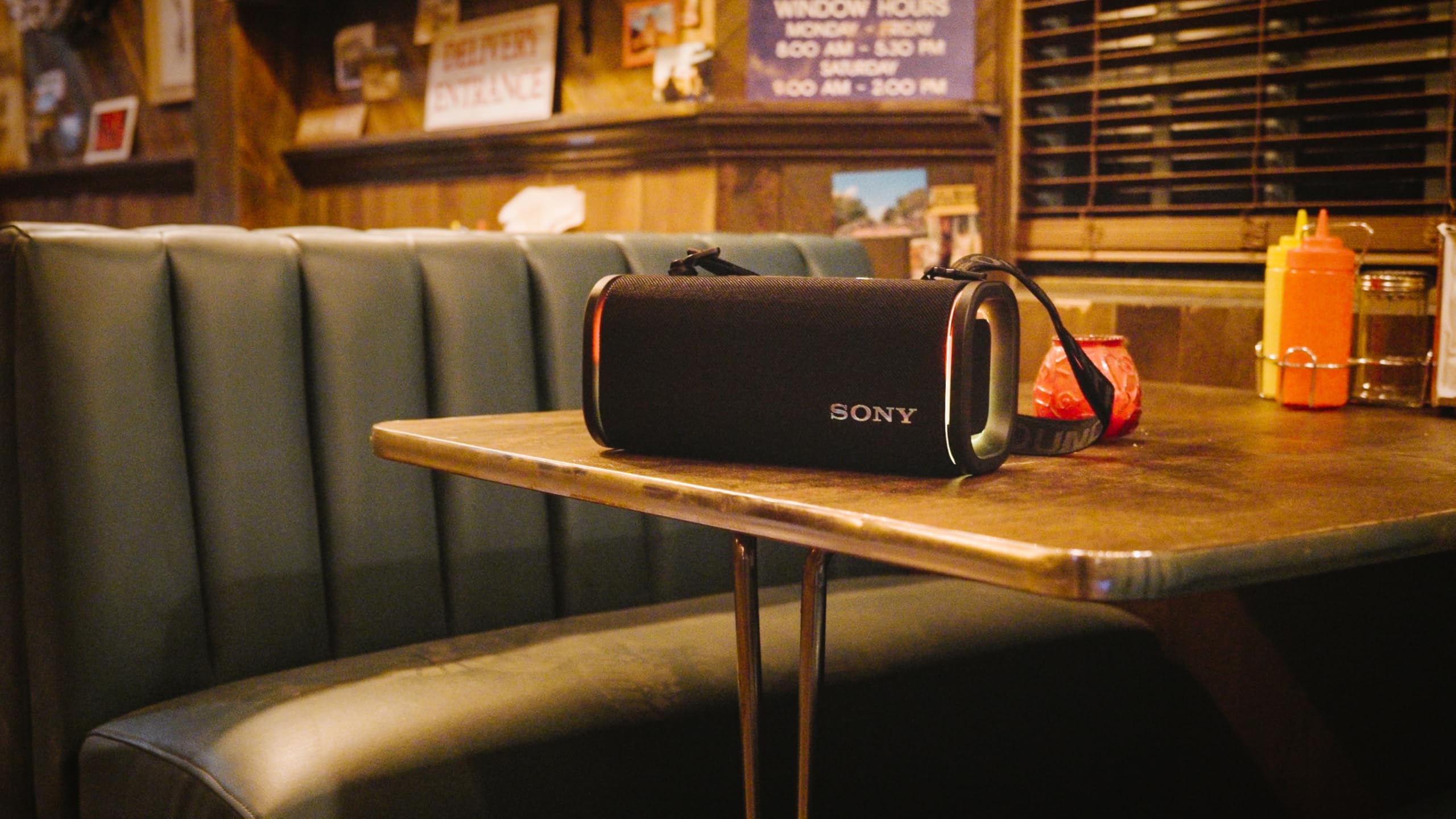 Sony New ULT Field 5 Wireless Bluetooth Speaker, 25hrs Playtime, Massive Bass, Shoulder Strap, Built in Power Bank, IP67 Water & Dustproof, Quick Charge, 360 Party Light, Party Connect - Unboxed