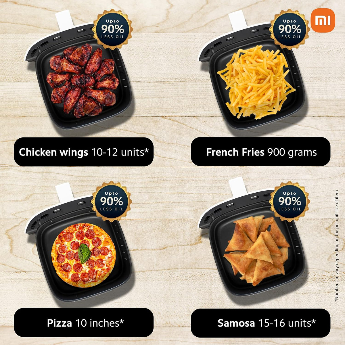 Xiaomi Smart Air Fryer for 4-5 People|90% Less Fat l 1500W Fast Cooking|7 Pre-set Menus|Grill, Bake, Fry, Reheat, Defrost|40-200 C l Dual Speed Technology|Voice Control|90+ Recipe 3.5 liter - Sealed