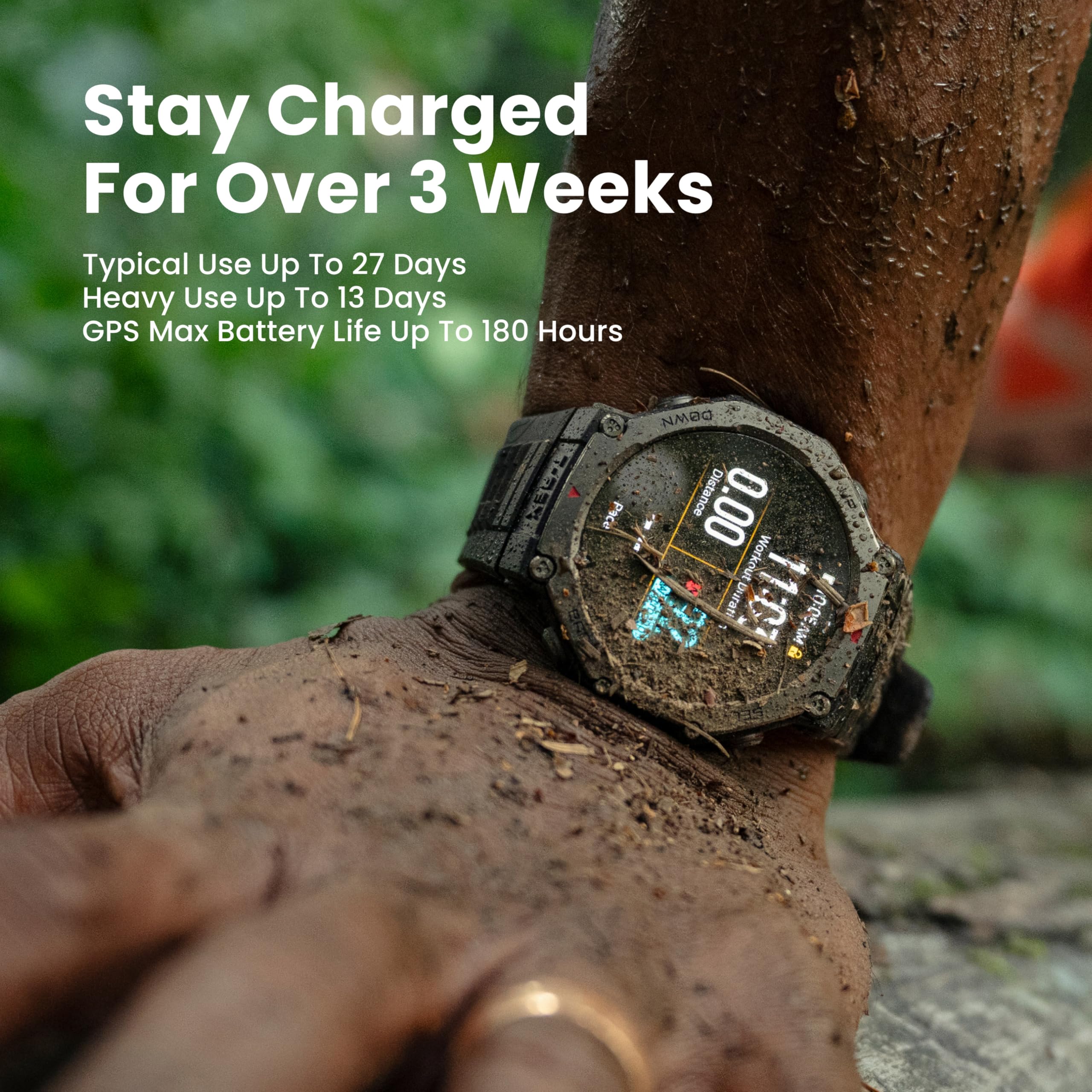 Amazfit T-Rex 3 (Smartchoice) Outdoor Rugged Military 48mm smart Watch Built in GPS, 27 Days Battery Life, Offline Maps, 2000 Nits Brightness, 10 ATM, AI Coach, for iOS & Android - Sealed