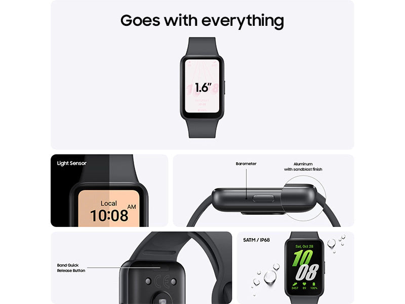 SAMSUNG Galaxy FIT 3 [2024] 1.6" AMOLED Display | 14 Days Battery Life | 100+ Watchfaces | 100+ Exercise Modes - Unboxed