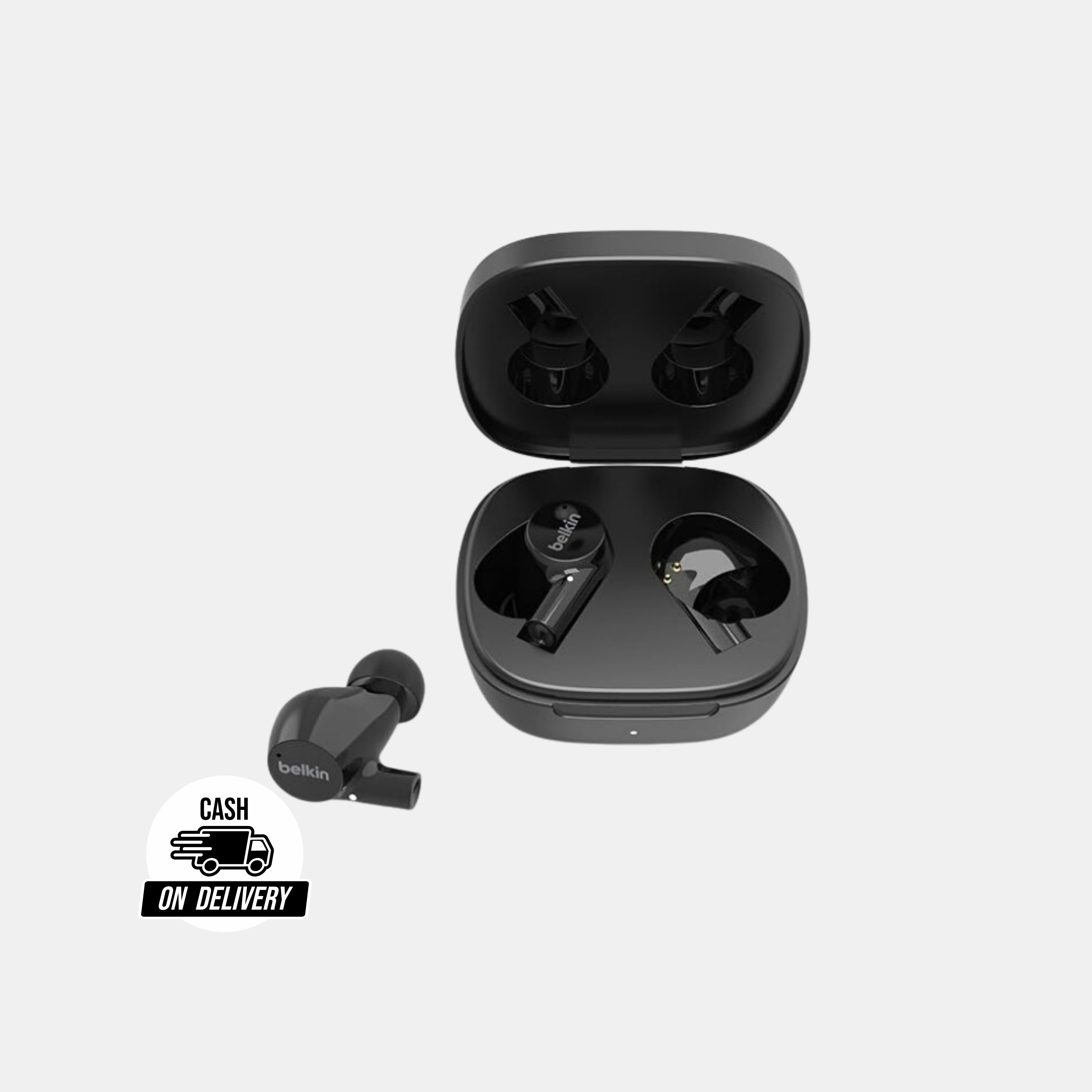 (Open Box) Belkin SOUNDFORM™ Rise True Wireless in-Ear Earbuds, IPX5 Sweat & Water Resistant, Up to 31 hrs. Playtime, Bluetooth 5.2, Wireless Charging | Black (Grade - A+)