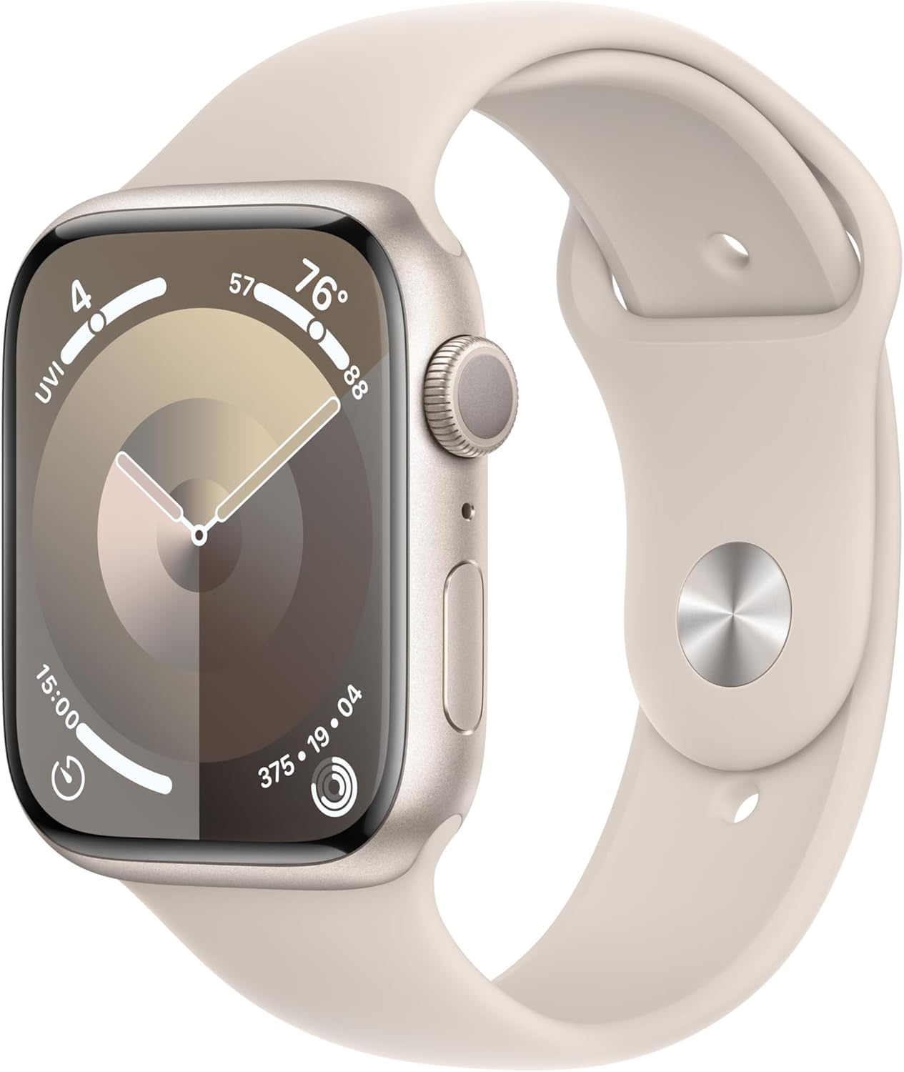 Apple Watch Series 9 [45mm] Aluminum Case with Sport Band M/L. Fitness Tracker, Blood Oxygen & ECG Apps, Always-On Retina Display, Water Resistant - Unboxed