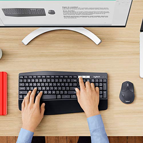 Logitech MK850 Multi-Device Wireless Keyboard and Mouse Set, 2.4GHz Wireless & Bluetooth, Curved Keyframe , 12 Programmable Keys, 3-Year Battery Life, PC/Mac - Unboxed