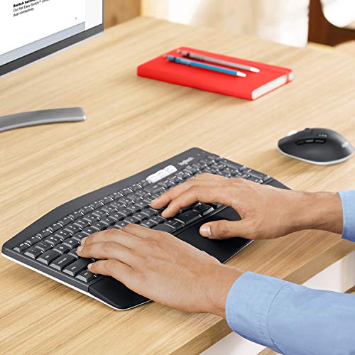 Logitech MK850 Multi-Device Wireless Keyboard and Mouse Set, 2.4GHz Wireless & Bluetooth, Curved Keyframe , 12 Programmable Keys, 3-Year Battery Life, PC/Mac - Unboxed