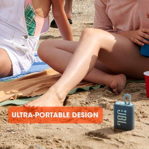 JBL Go 3, Wireless Ultra Portable Bluetooth Speaker, Pro Sound, Vibrant Colours with Rugged Fabric Design, Waterproof, Type C (Without Mic, Blue)