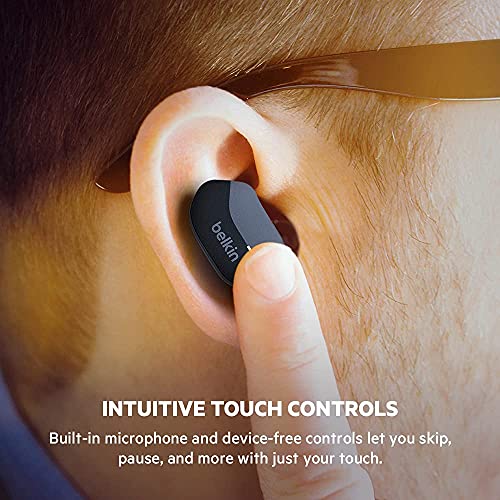 (Open Box) Belkin Soundform Bluetooth Truly Wireless in Ear Earbuds with Mic (Black) (Grade - A+)