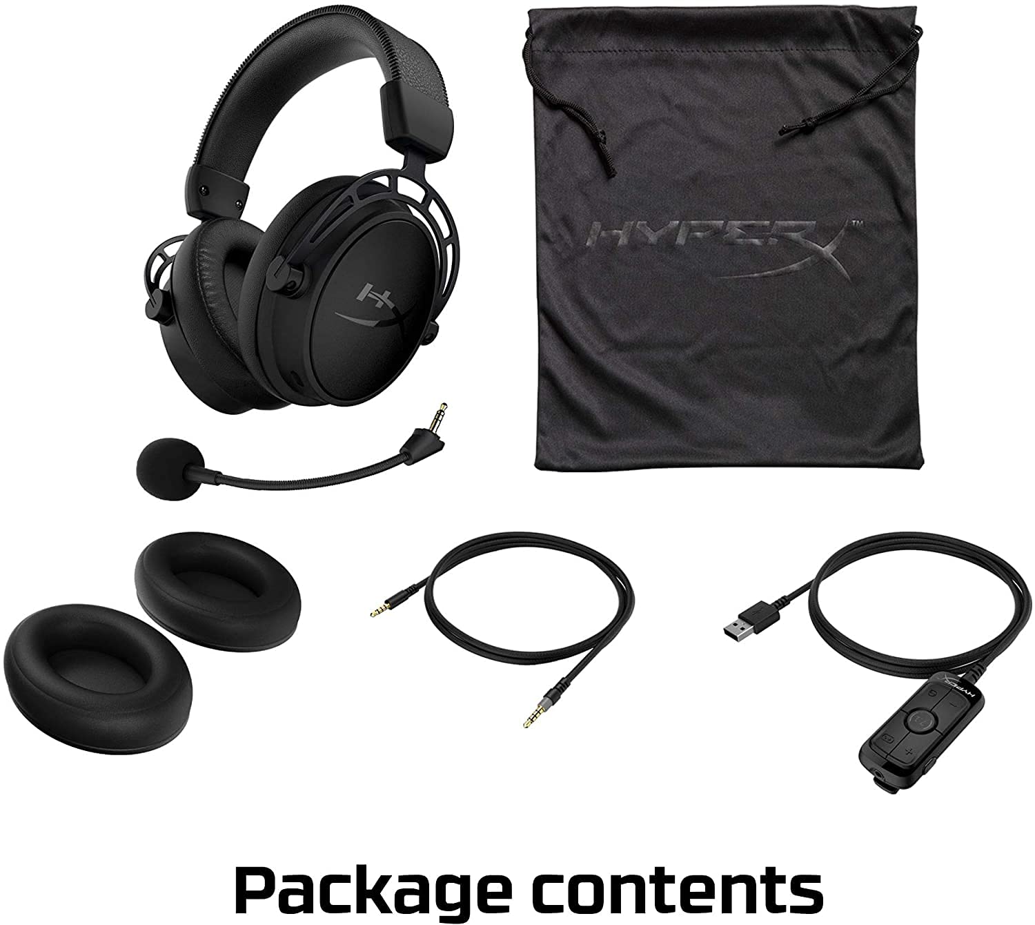 (Open Box) Hyper x Cloud Alpha Black Pro Gaming Wired On Ear Headphones with Mic for Pc, Ps4 & Xbox One, Nintendo Switch (Grade - A+)