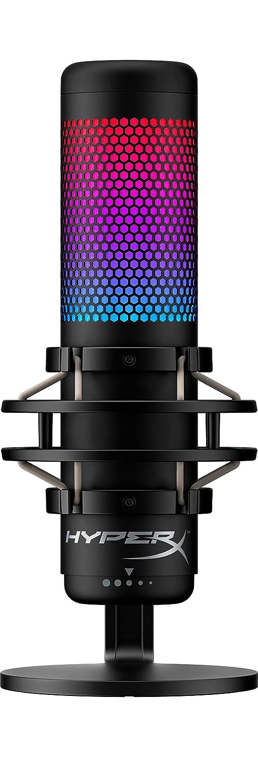 (Open Box) HyperX Quadcast S RGB USB Condenser Omnidirectional Microphone for Pc, Ps4 and Mac, Gaming, Streaming, Podcasts, Twitch, YouTube, Discord (Hmiq1S-Xx-Rg/G, Black) Grade - A+