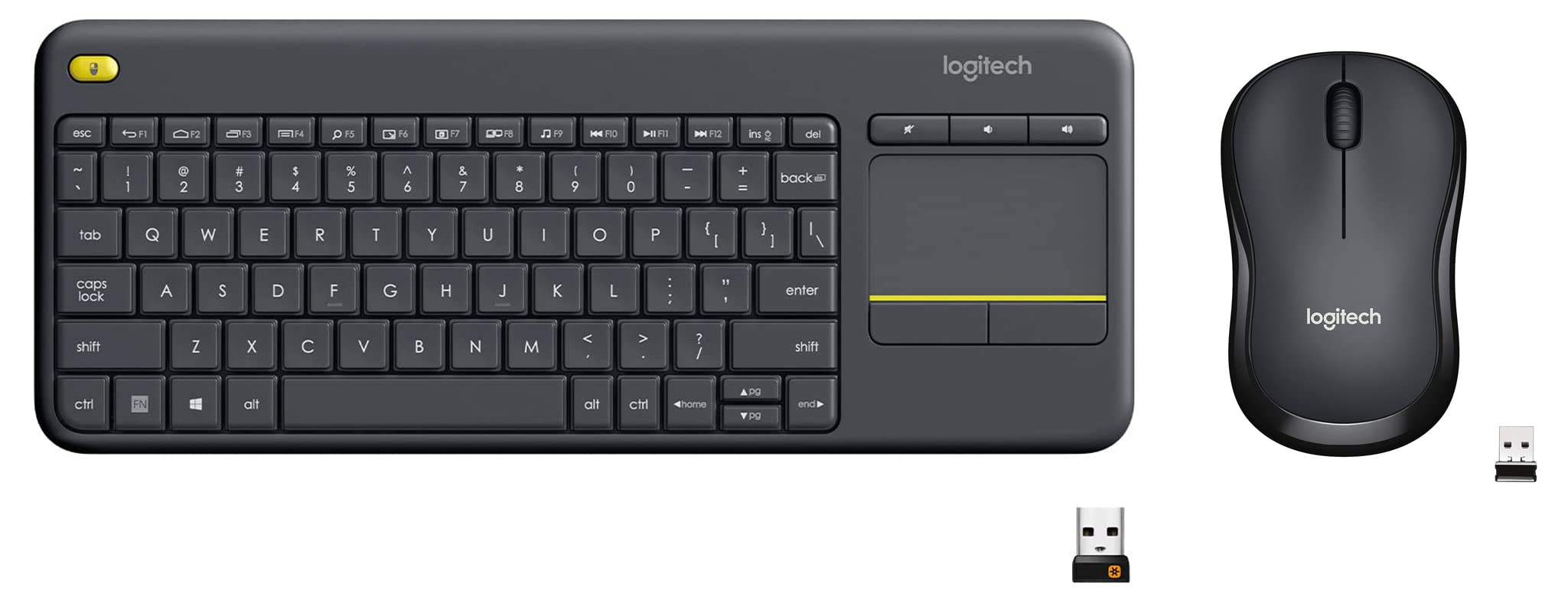 (Open Box) Logitech K400 Plus Wireless Touch TV Keyboard with Easy Media Control and Built-in Touchpad, HTPC Keyboard for PC-Connected TV, Windows, Android, Chrome OS, Laptop, Tablet - Black (Grade - A+)