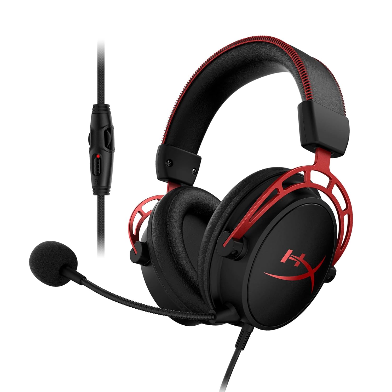 (Open Box) Hyper x Cloud Alpha Black Pro Gaming Wired On Ear Headphones with Mic for Pc, Ps4 & Xbox One, Nintendo Switch (Grade - A+)