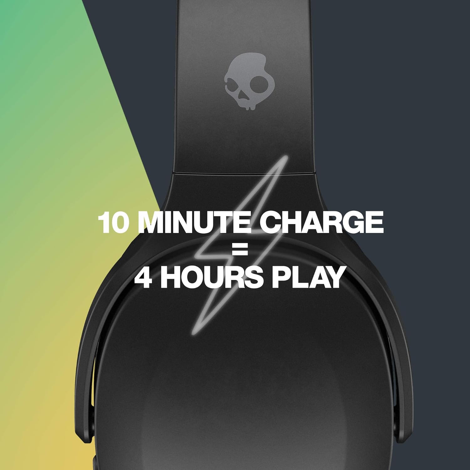 (Open Box) Skullcandy Crusher Evo Wireless Over-Ear Bluetooth Headphones with Microphone, for iPhone and Android, 40 Hour Battery Life, Extra Bass Tech - Bonus Line USB-C Cable -Black (Grade - A+)