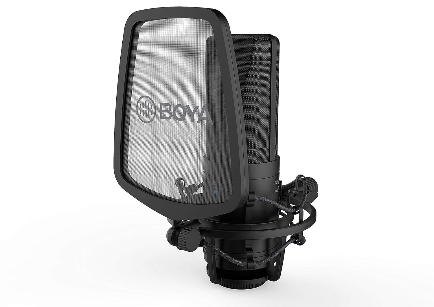 (Open Box) Boya BY-M1000 Condenser Microphone Podcast Mic Kit Support Omnidirectional/Bidirectional with Double-layer Pop Filter Shock Mount XLR Cable for Singer Vocals Podcaster Home Studio Voice Over Recording Grade - A+